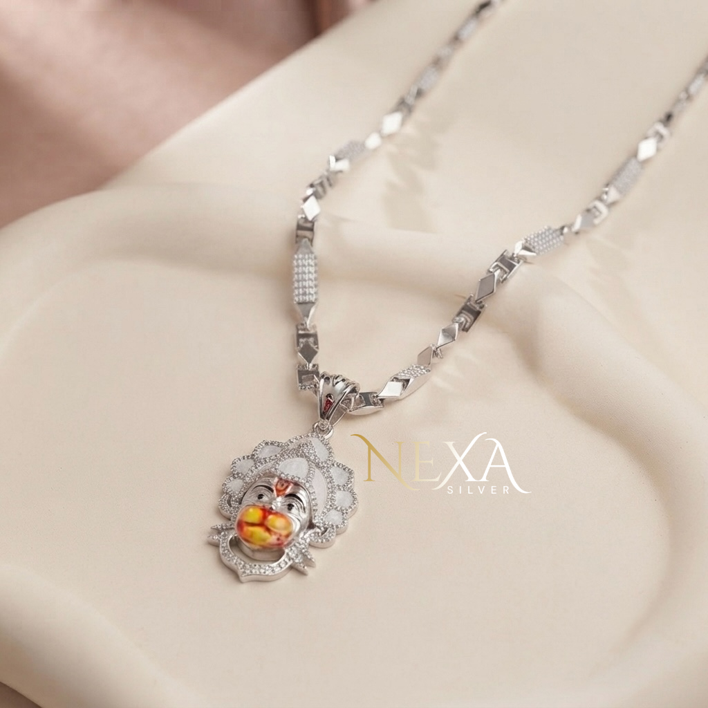 Lord Hanuman Silver Pendant for Men thumbnail 6