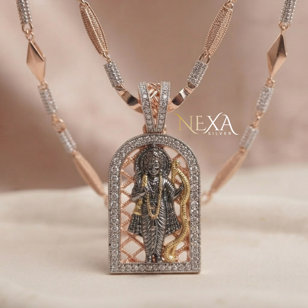 Shri Ram Silver Pendant for Men thumbnail 2