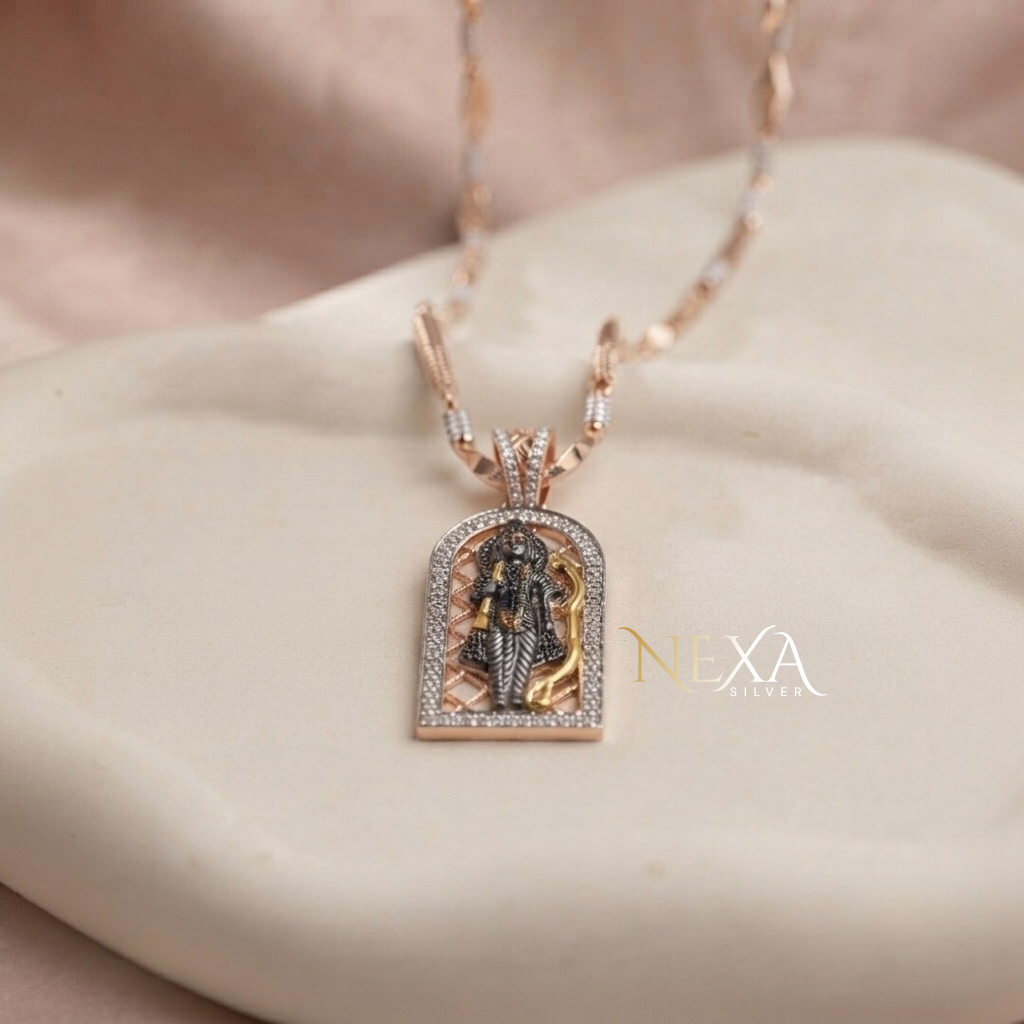 Shri Ram Silver Pendant for Men thumbnail 5