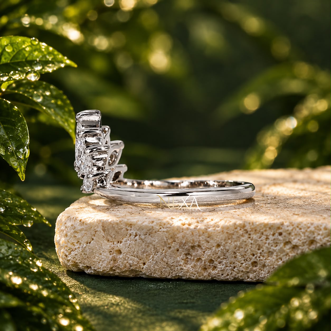 Marquise Moissanite Diamond Vintage Ring for Ladies in 925 Silver thumbnail 5