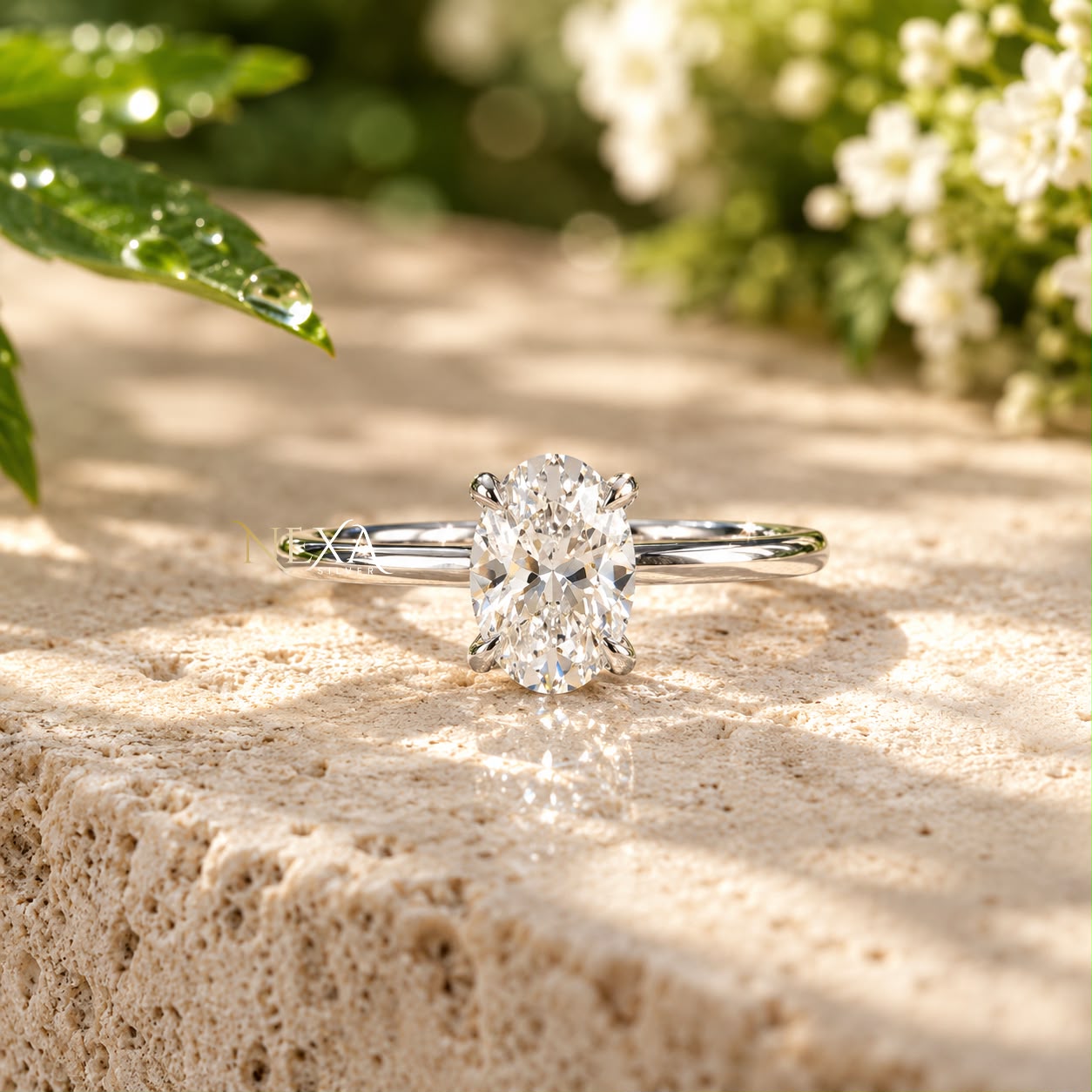 Stunning Oval Moissanite Solitaire Ring for Girls & Women in 925 Silver thumbnail 4